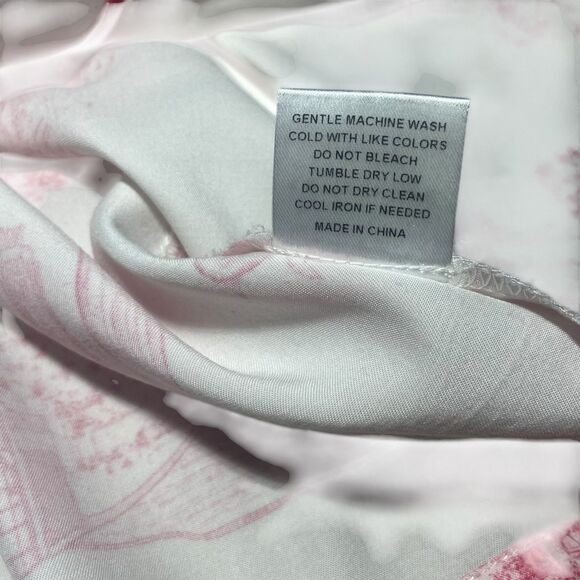 Katie Kime Atlanta Toile Pajama Pants Lounge Set Size M White Red Short Sleeve - Picture 12 of 13